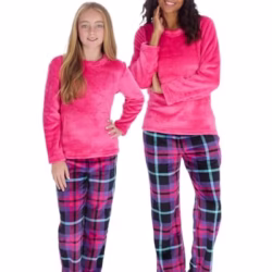 Undercover Ladies & Girls Super Soft Fleece Long Sleeve Matching Adults & Kids Pyjamas PJ Lounge Set