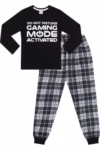 Do Not Disturb Gaming Mode Activated Woven Long Cotton Pyjama Set