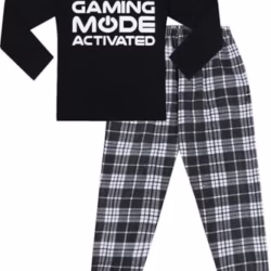 Do Not Disturb Gaming Mode Activated Woven Long Cotton Pyjama Set