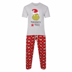 Mens The Grinch Christmas Pyjamas PJ Set Festive Night Wear Xmas M to XXL New