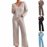 Ribbed Lounge Wear Co Ord Sets for Women - Uk 2 Pieces Tracksuit Full Set Ladies Pjs Loungewear Sleepwear Homewear