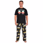 South Park Mens Pyjamas Set T-Shirt Long Bottoms Teens PJs Comfy Loungewear Kenny Eric Cartman Nightwear Funny Gifts for Men