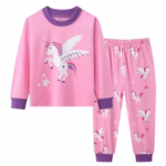 Toddler Girls Pyjamas Set, 100% Cotton Pajamas Pjs Nightwear Cute Print Flamingo Kids Christmas Sleepwear Tops & Pants Children Outfit Age 2-8 Years