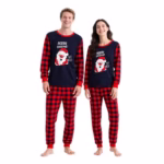 HYCLES Christmas Pyjamas Sets for Adults - Xmas PJS Couple Christmas Pajamas Nightwear for Women and Men Cotton Sleepwear Xmas Elk Pajama Outfits Clothes