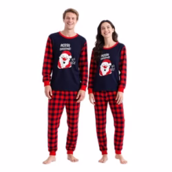 HYCLES Christmas Pyjamas Sets for Adults - Xmas PJS Couple Christmas Pajamas Nightwear for Women and Men Cotton Sleepwear Xmas Elk Pajama Outfits Clothes