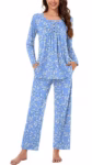 Bestbee Women's Pyjama Sets, 2 Piece Nightwear Lounge Outfits Fall & Winter Long Sleeve With Pockets Ladies Pjs