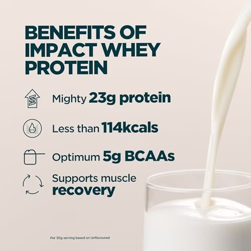 Myprotein Impact Whey Protein Powder | 23g Premium Protein Per Serving | Builds Lean Muscle & Aids Recovery | Vanilla 1KG | Vegetarian Low Fat & Carbs | Trusted by Athletes - Image 2