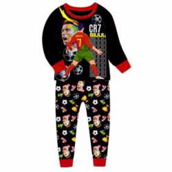 Boys Pajamas Ronaldo No.7 Fans Cotton Homewear Pyjama Set Long Sleeve Casual Pjs Set