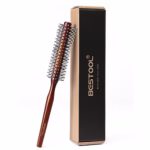BESTOOL Small Round Brush for Short Hair, Round Hair Brushes for Blow Drying, Men Beard Brush, Professional Styling Brush for Smoothing, Curls, Bangs (Reddish brown)