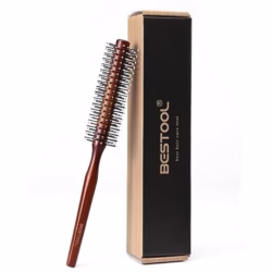 BESTOOL Small Round Brush for Short Hair, Round Hair Brushes for Blow Drying, Men Beard Brush, Professional Styling Brush for Smoothing, Curls, Bangs (Reddish brown)
