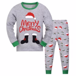 Christmas Pyjamas Kids Toddler Boys Girls Xmas Pjs Santa Claus Unisex Sleepwear Long Sleeve Cotton Nightwear Outfit 2-13 Years