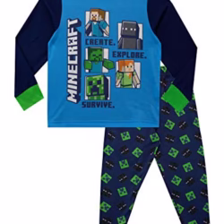 Minecraft Pyjamas | Steve & Creeper Boys Pjs | Long Sleeve Boys' Pyjama Sets | Gamer Pj Set for Kids
