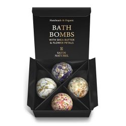 BIO Bath Bombs Gifts for Women - 7 Vegan Bath Balls in High Quality Gift Box - Gift for Her - Bath Additive Gift Set Women - Highest Quality by Satin Naturel