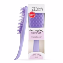 Tangle Teezer Naturally Curly Ultimate Detangler Hairbrush for 3C-4C Curly Coily Hair - Two-Tiered Teeth Define Curls & Reduce Frizz - Purple Passion