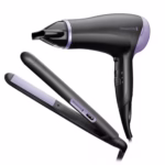 Remington Hair Straightener and Hair Dryer (Hair Care Gift Set: Slim Ceramic Hair Straightener and 2000W Hair Dryer with Concentrator) Style Essentials D3016GP