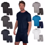 Light & Shade LSSET032 Men's Crew Neck T-shirt and Short Pyjama Set, Navy, XL