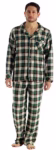 Bogari Mens Check Pyjama 2 Piece Set Brushed Cotton Flannel Warm and Comfortable Designed in Italy