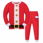 Kids Christmas Pyjamas Girls Xmas Pjs Cotton Long Sleeve Toddler Santa Pyjama Sets Age 2-13 Years