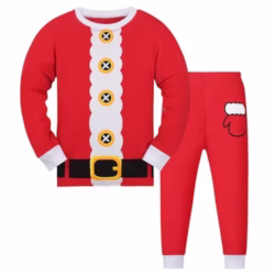 Kids Christmas Pyjamas Girls Xmas Pjs Cotton Long Sleeve Toddler Santa Pyjama Sets Age 2-13 Years