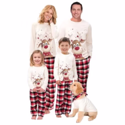 Christmas Pyjamas Family Matching Xmas Pajamas Long Sleeve Top And Pant Sets Loungewear Holiday Pajamas Pjs Sleepwear