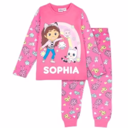 Gabby's Dollhouse Personalised Pyjama for Girls 100% Cotton Warm and Soft Long Sleeve PJ Set Gift for Girls