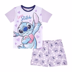 Disney Lilo and Stitch Girls Pyjamas Short PJs, Ages 5 to 15 Years Old, Official Merchandise