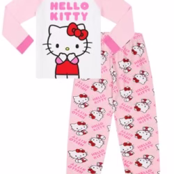 Hello Kitty Girls Long Pyjama Set Kids PJ's