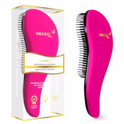 Detangling Brush - glide the Detangler Brush through Tangled hair - Best Comb for Women, Girls, Men & Boys - Use in Wet and Dry Hair (Rose Red)