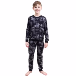 The Essentials Wardrobe Boys Fleece Pyjama Set with Long Sleeve T-Shirt & Bottom Pants Sleepwear Loungewear & Nightwear for Kids Soft & Comfortable Top & Trousers 4-13 Years
