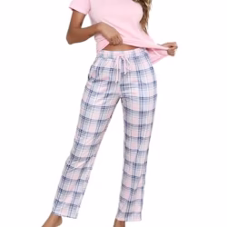 Litherday Women's Pyjamas Set Short Sleeve Cotton Pjs Loungewear Soft Nightwear Sleepwear Set with Pockets