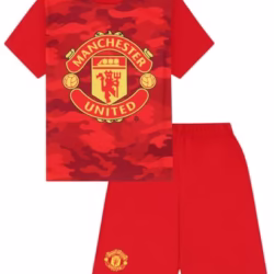 Manchester United Boys Football Club Red Camouflage Short Pyjama Set