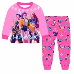 D-emons H-unters Pyjamas Sets, Girls Long Sleeve 2 Pieces Pjs Set, Music Party Pajamas Nighties Cartoon Sleepwear for Kids, Kids Pyjamas Long Sleeve Music Party Merch Clothes