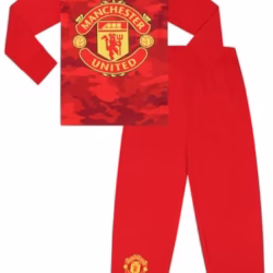 Manchester United Boys Football Club Red Camouflage Long Pyjama Set