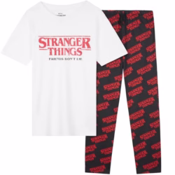 Stranger Things Girls Pyjamas Set, T-Shirt & Long Bottoms for Kids & Teens, Comfy PJs Loungewear Soft Nightwear, Gifts for Girls