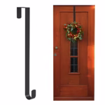ANSIO Christmas Wreath Hanger for Front Door, 15'' /38cm Wreath Holder for Christmas Decor - Pack of 1 - Black
