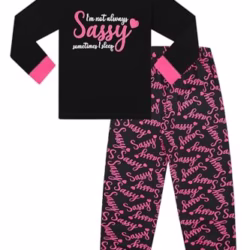 Girls I'm Not Always SASSY Sometimes I Sleep Cotton Long Pyjama Set