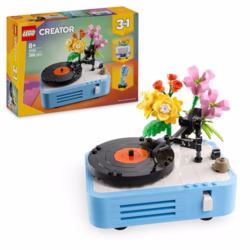 LEGO Creator 3in1 Record Player with Flowers Building Toy - Rebuilds Into a Radio Model or Microphone - Music Toys for 8+ Year Old Girls & Boys - Creative Gift Idea - 31172