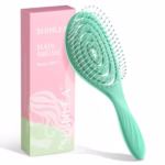 SHINLEA Hair Brush Anti Tangle Detangle, Wet & Dry Head Massaging Spiral Hairbrush for Women, Men, kids, Glide Through Tangles For All Hair Types (Green)