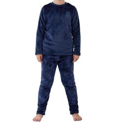 The Essentials Wardrobe Boys Fleece Pyjama Set Thick Fleece Long Sleeve Top & Bottom Pants Sleepwear Pjs Loungewear Nightwear for Kids Soft & Comfortable Top & Trousers 4-13