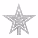 Glitter Star Christmas Tree Topper Decoration Shatterproof Star Treetop for Christmas Tree Ornament(Silver)