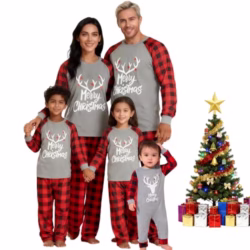Matching Christmas Family Pyjamas, Elf Plaid Sleepwear Xmas Nightwear Christmas Pajamas Pjs for Adult Kids Baby