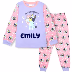 Bluey Personalised Pyjama for Kids 100% Cotton Long Sleeve Winter Pyjama Soft and Comfortable Gift for Girls PJ Set