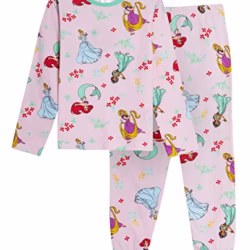 Disney Princess Girls Pyjamas for Kids Full Length Pjs Set 100% Cotton Princess Nightwear Sleepwear