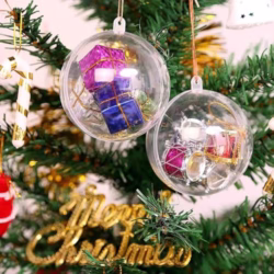 20Pcs 5cm Clear Baubles,Empty Plastic Baubles to Fill, Christmas Tree Decorations Ball for Craft New Years Wedding Party Home Decor