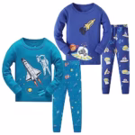 Pyjamas for Boys Dinosaurs Rockets Shaks Truck Long Sleeve 4-Piece Sleepwear 2-14 Years Pajama Set
