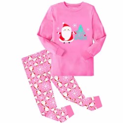 ELUTONG Girl's Christmas Pajamas Cotton Kids Santa Claus Reindeer Pjs Toddler Clothes Long Sleeve Sleepwear Sets 2-12 Years