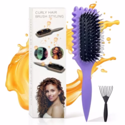 Curly Hair Brush, Bounce Curl Brush for Curl Hair, Curl Defining Brush for Women Men, Detangling Curl Brush Boar Bristle Hair Brush Less Pulling, Hair Separation