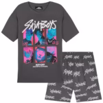 Official Girls Pyjama Set 5-14 Yrs, 2 Pcs Pjs Shorts & T-shirt, Huntrix Saja Boys Derpy Tiger Merch Gifts