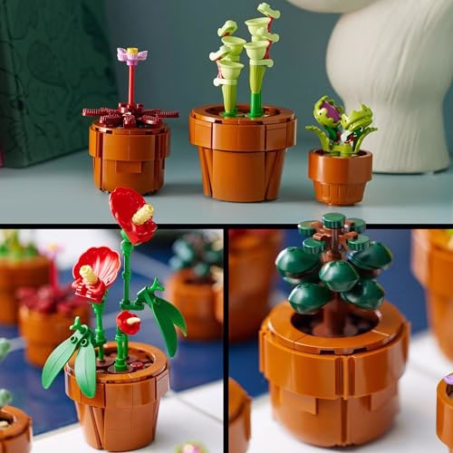 LEGO Icons 10329 Les Plantes Miniatures, Collection Botanique 9 Plantes Artificielles avec des Fleurs, Décoration d'Intérieur - Image 5