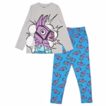Popgear Boy's Fortnite Long Pyjama Set, Loot Llama Crew Neck T-Shirt with Pants Pajama